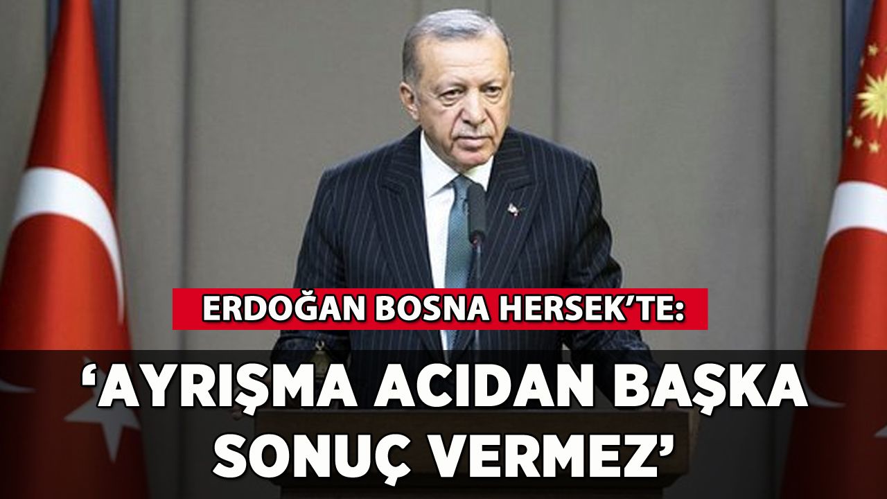 Erdoğan Bosna Hersek'te: 'Ayrışma acıdan başka sonuç vermez'