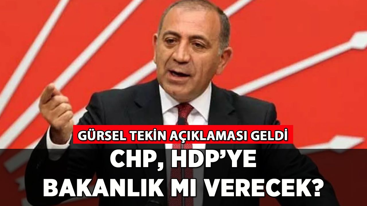 CHP, HDP'ye bakanlık mı verecek? Gürsel Tekin açıklaması geldi