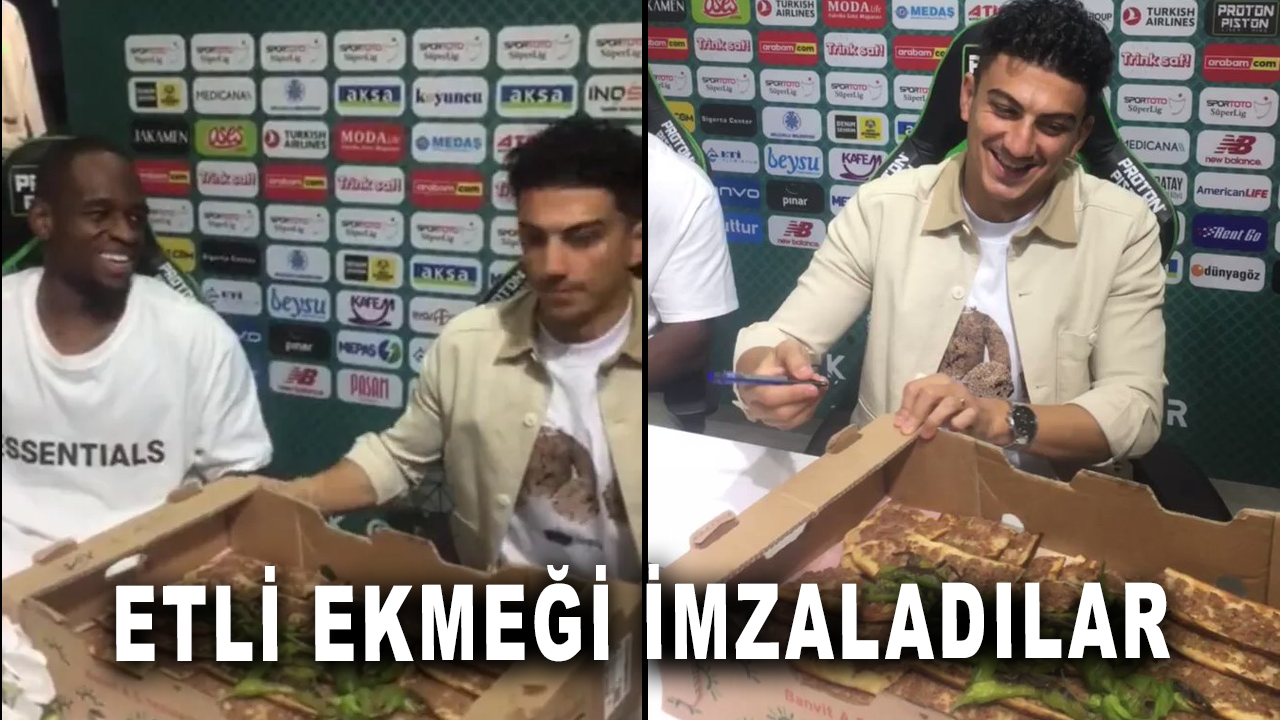 Konyasporlu Soner ve Ikpeazu etli ekmeği imzaladı