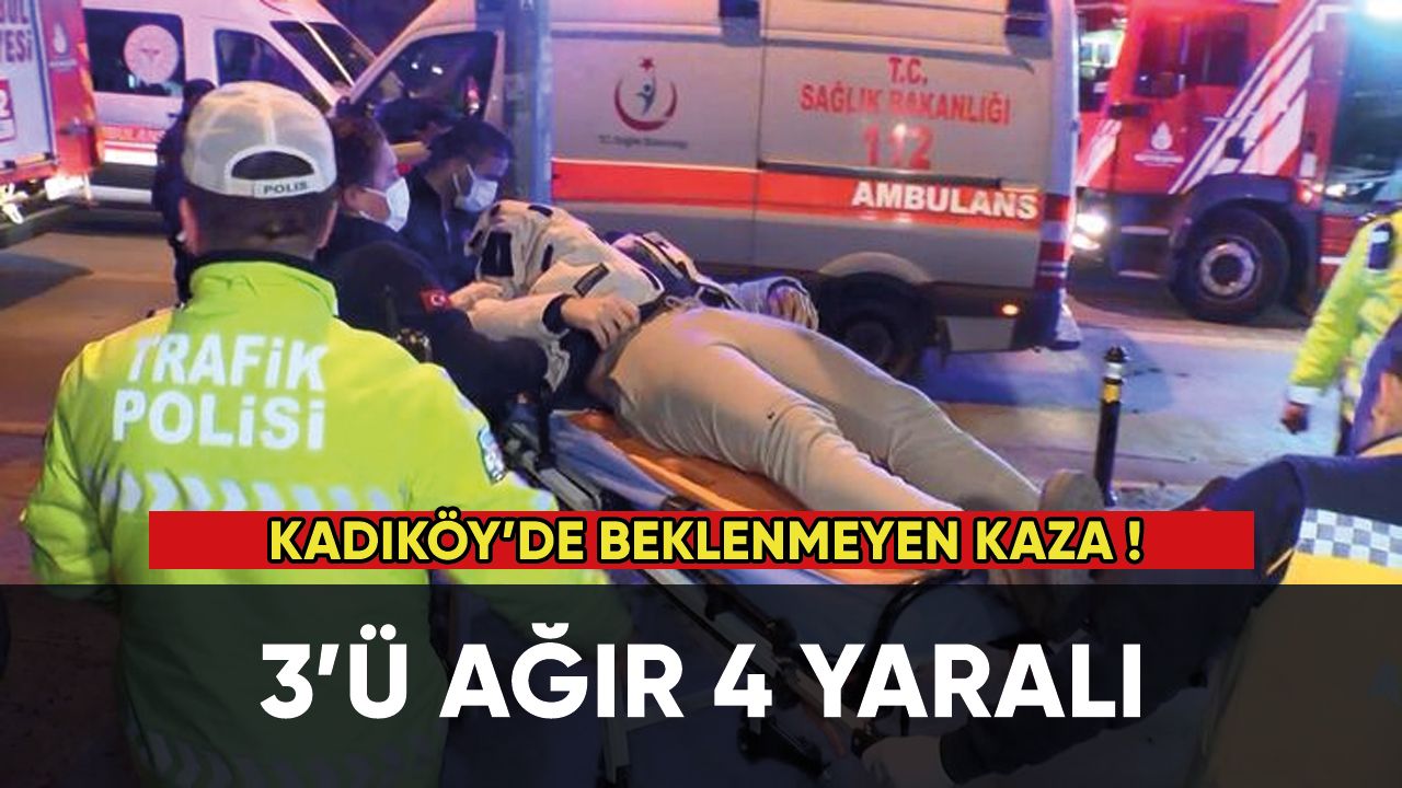 Kadıköy'de beklenmeyen kaza: Taksi takla atarak savruldu!