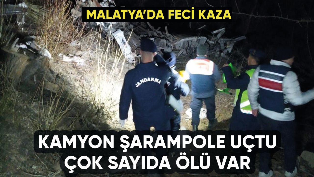 Malatya'da kayısı yüklü kamyon şarampole uçtu: Çok sayıda ölü var