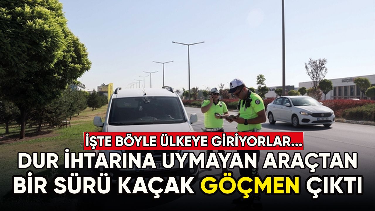 Sivas'ta polisin "dur" ihtarına uymayan araçta 8 düzensiz göçmen yakalandı