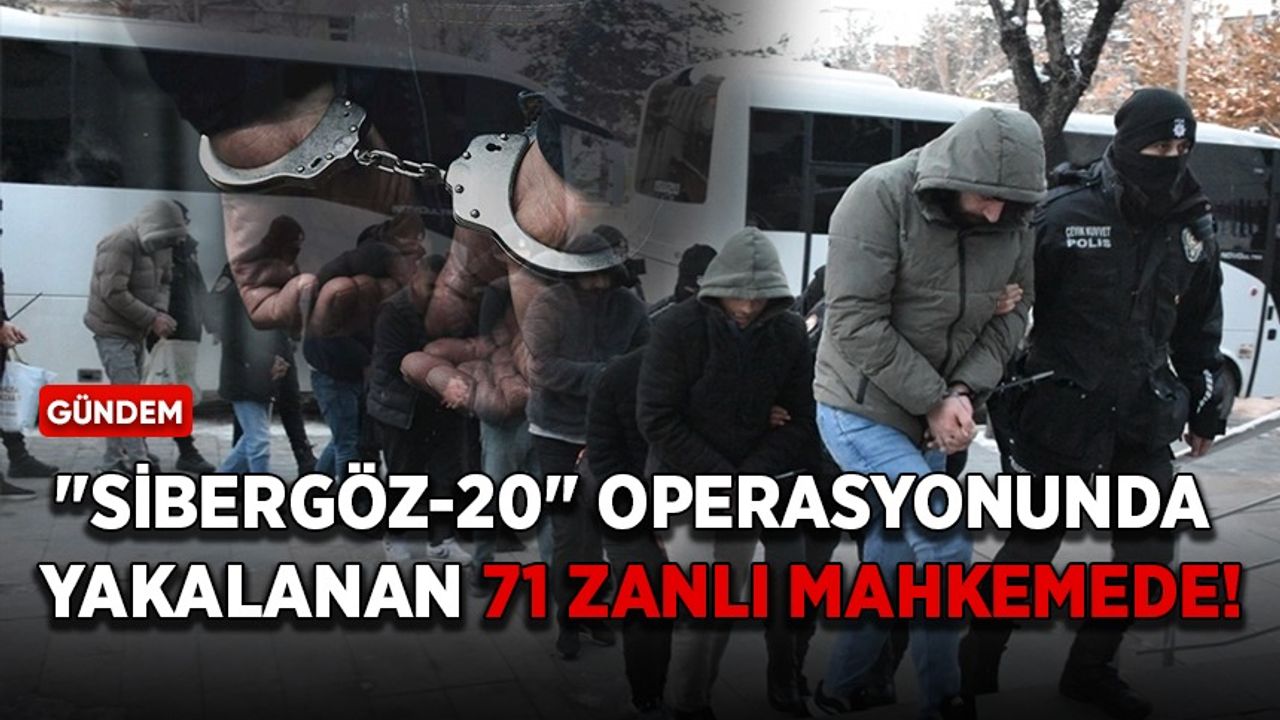 "Sibergöz-20" operasyonunda yakalanan 71 zanlı mahkemede!