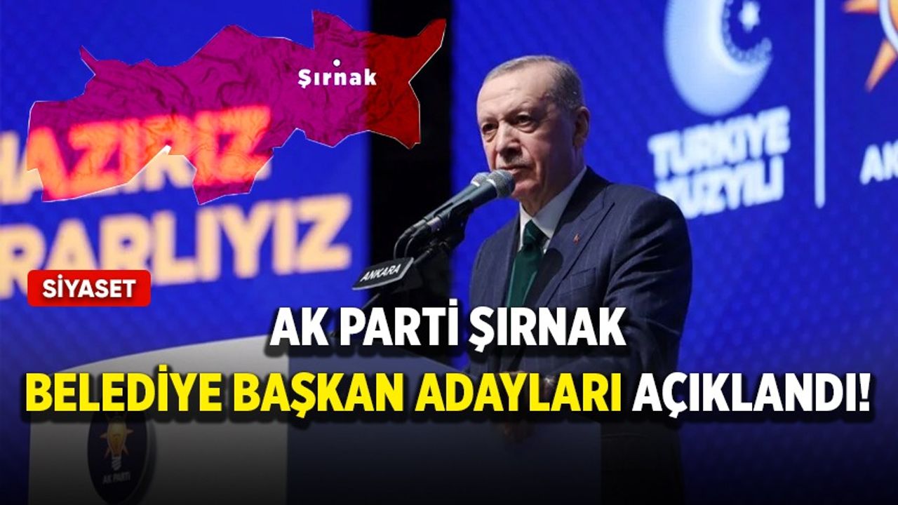 AK Parti  Şırnak belediye başkan adayları açıklandı!