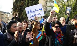 BAKÜ - Azerbaycan'da Ukrayna'ya destek gösterisi