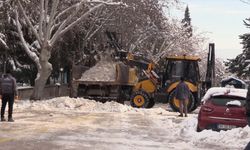 ISPARTA - Kar kütleleri kamyonlarla şehir dışına taşındı