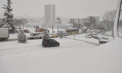 İSTANBUL - Kar yağışı etkisini sürdürüyor - TEM Samandıra'da trafik durma noktasına geldi