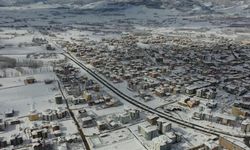 Kahramanmaraş'ta kar güzelliği havadan görüntülendi