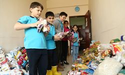 TEKİRDAĞ - İlkokul öğrencileri ihtiyaç sahibi aileler için erzak kolisi hazırlıyor