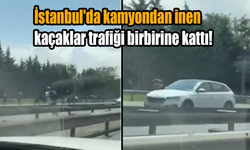 İstanbul'da kamyondan inen kaçaklar trafiği birbirine kattı