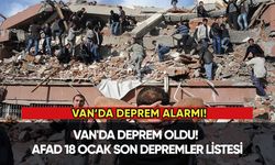 Van'da deprem oldu! AFAD 18 Ocak son depremler listesi....
