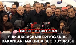 Halkçı Hukukçular'dan, Cumhurbaşkanı Erdoğan ve bakanlar hakkında suç duyurusu