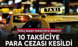 Kurallara uymayan 10 taksiciye para cezası kesildi