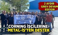 Grevdeki Corning Kablo işçilerine Metal-İş'ten destek ziyareti