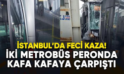 İstanbul'da 2 metrobüs çarpıştı!