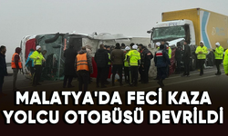 Malatya'da feci kaza: Yolcu otobüsü devrildi