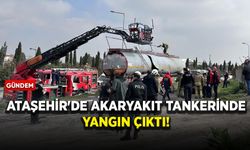 Ataşehir'de akaryakıt tankerinde yangın çıktı!