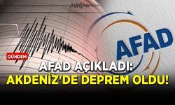 AFAD açıkladı: Akdeniz'de deprem oldu!