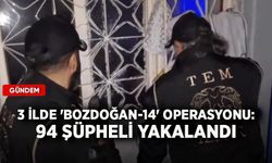 3 ilde 'Bozdoğan-14' operasyonu: 94 şüpheli yakalandı