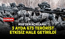 MSB'den açıklama: 3 ayda 673 terörist etkisiz hale getirildi