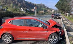 Trabzon'da trafik kazası: Araca çarparak durabildi