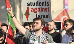 İstanbul'daki üniversite öğrencilerinden Filistin'e destek eylemi