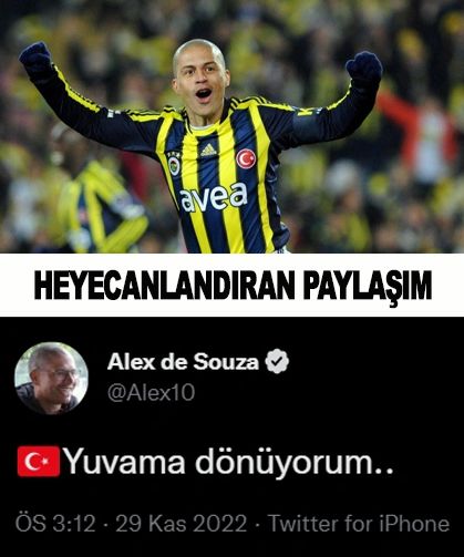Alex'ten Fenerbahçe taraftarlarını heyecanlandıran paylaşım