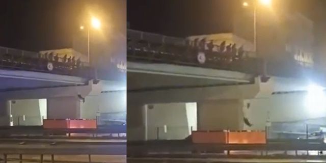 Pendik'te intihar! Gencin köprüden atlama anı görenleri şoke etti