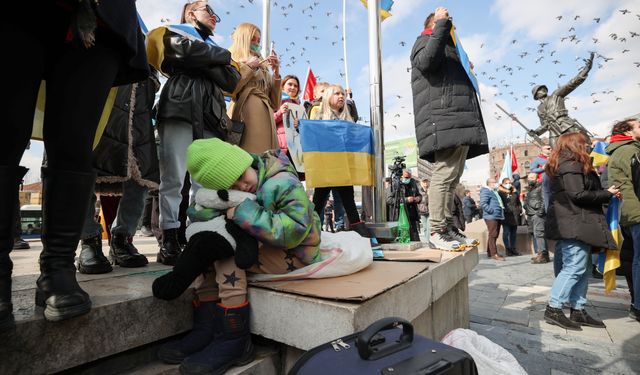 Başkentte Rusya'nın Ukrayna saldırısına protesto