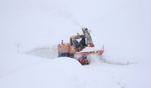 Bitlis'teki köy yollarında karla mücadele çalışmaları sürüyor