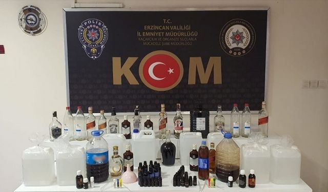 Erzincan'da 30 litre sahte içki ele geçirildi