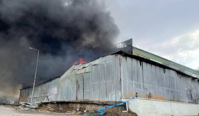 Karabük'te fabrika yangını söndürüldü