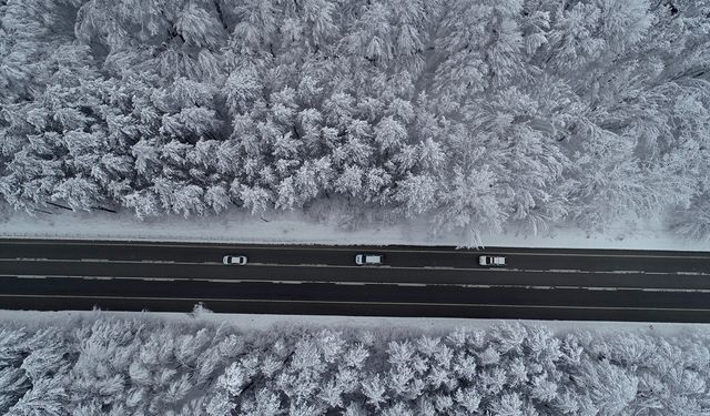 KIRKLARELİ - Istranca ormanları kar yağışının ardından havadan görüntülendi