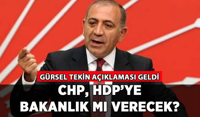 CHP, HDP'ye bakanlık mı verecek? Gürsel Tekin açıklaması geldi