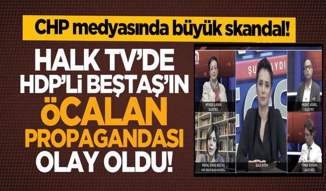Büyük skandal! Halk TV’de HDP’li Beştaş’ın Öcalan propagandası olay oldu!
