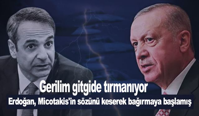 Cumhurbaşkanı Erdoğan, Micotakis'in sözünü keserek bağırmaya başlamış