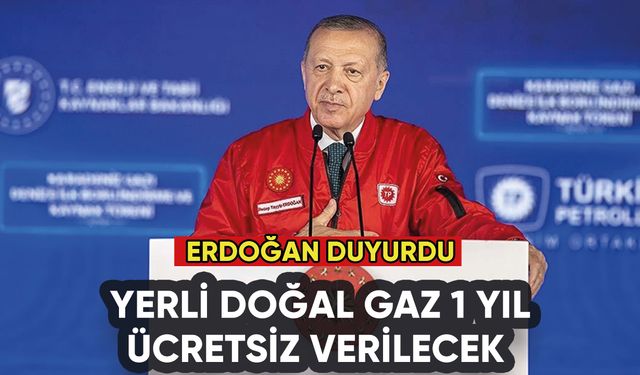 Erdoğan duyurdu: Doğal gaz 1 yıl ücretsiz verilecek
