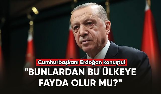 Cumhurbaşkanı Erdoğan: "Bunlardan bu ülkeye fayda olur mu?"