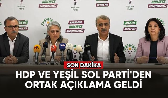 HDP ve Yeşil Sol Parti'den ortak açıklama geldi