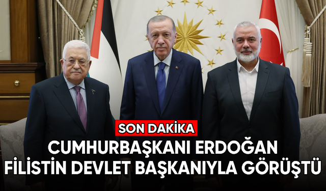 Cumhurbaşkanı Erdoğan, Filistin Devlet Başkanı ile bir araya geldi