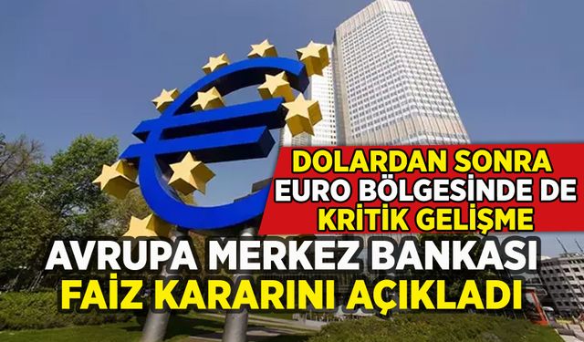 Avrupa Merkez Bankası faiz kararını duyurdu
