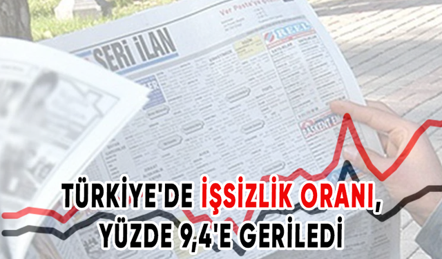 Türkiye'de işsizlik oranı, temmuzda bir önceki aya göre 0,2 puan azalarak yüzde 9,4'e geriledi