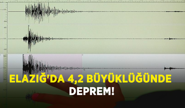 Elazığ'da 4,2 büyüklüğünde deprem!
