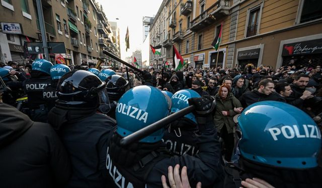İtalya'da Gazze'deki katliamı protesto eylemlerinde olay çıktı!