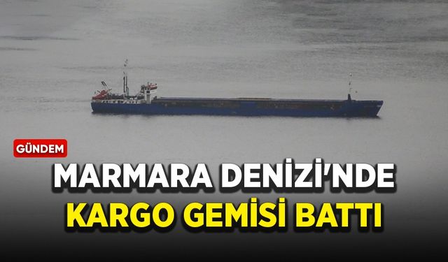 Marmara Denizi'nde kargo gemisi battı