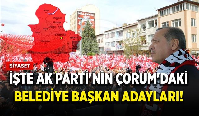 İşte AK Parti'nin Çorum'daki belediye başkan adayları!