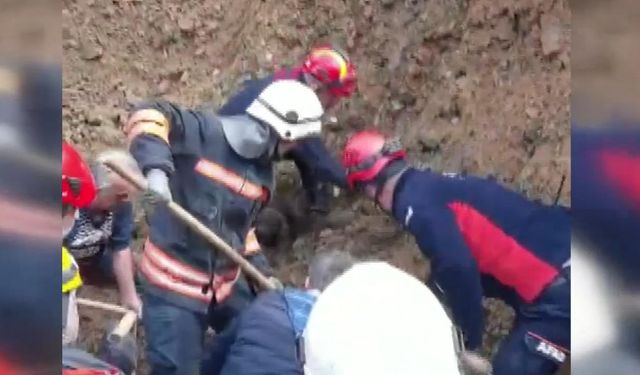 Trabzon'da göçük altında kalan işçilerin cansız bedeni çıkarıldı