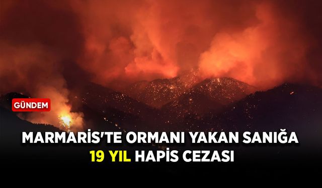 Marmaris'te ormanı yakan sanığa 19 yıl hapis cezası
