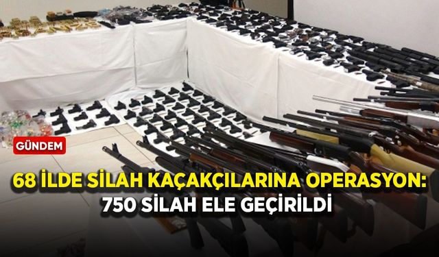 68 ilde silah kaçakçılarına operasyon: 750 silah ele geçirildi