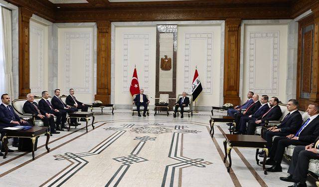 Cumhurbaşkanı Erdoğan, Irak Cumhurbaşkanı Reşid ile bir arada